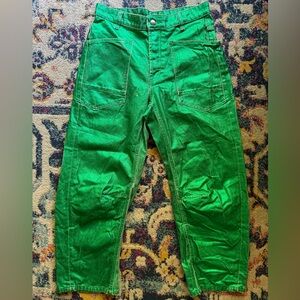 SAMPLE NWOT We The Free Free People Minimalist Moxie- Distressed Metallic Green